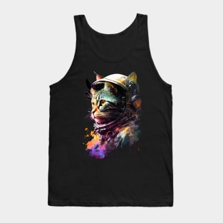 Cat in Space Painting - Astronaut Cat Tank Top